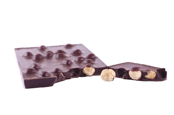 Fındık Hayalarına Bir Siyah Beyaz Bir Arka Plan Üzerinde Çikolata — Stok fotoğraf