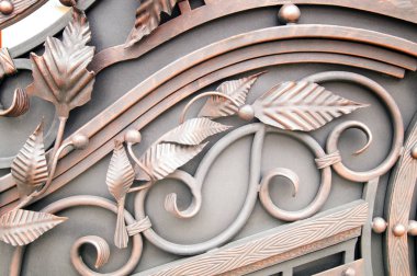 dövme metal kapılar yaprakların dekoratif tasarım