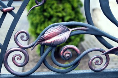 Beautiful decorative forged fence decoration clipart
