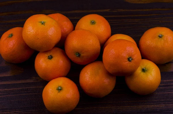 Tasty Tangerines Close Wooden Background — Stock Photo, Image