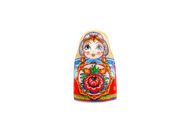 Seramik Hediyelik eşya oyuncak matryoshka Ulusal Rus kültürü yansıtan izole beyaz arka plan üzerinde güzel renk boyama ile şeklinde