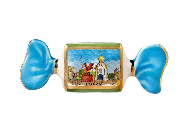 Keramik Souvenir Spielzeug Form Von Süßigkeiten Mit Schöner Farbbemalung Auf — Stockfoto