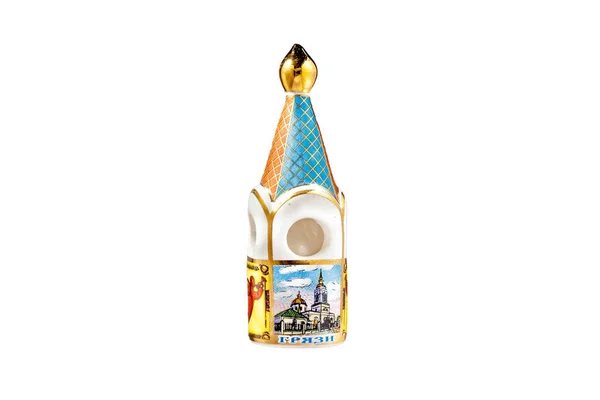 Keramik Souvenir Spielzeug Form Einer Kirche Mit Schöner Farbiger Bemalung — Stockfoto
