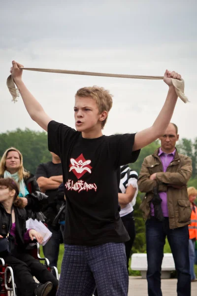 Rusland Yaroslavl Mei 2013 Breakdance Slag Bij Concurrentie Een Straat — Stockfoto