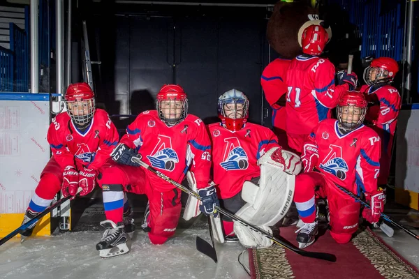 Rússia Yaroslavl Julho 2017 Grupo Pessoas Envolvidas Jogo Hóquei Palácio — Fotografia de Stock