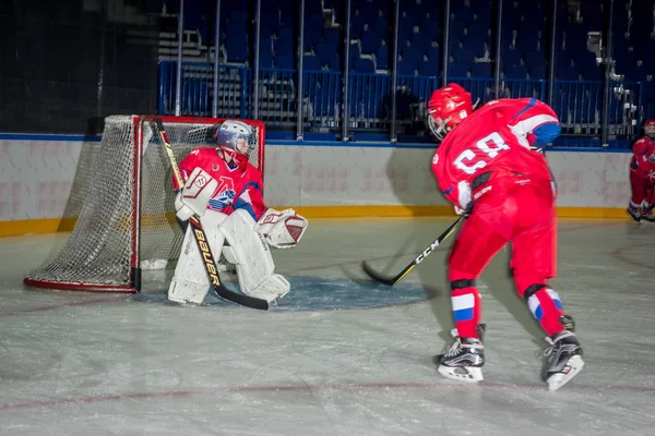 Ryssland Yaroslavl Juli 2017 Grupp Personer Som Deltar Hockeymatch Sport — Stockfoto