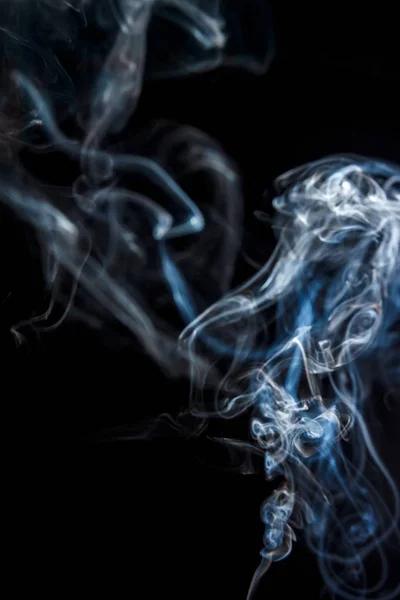 Close Abstract Beautiful Smoke Black Isolated Background Blur Soft Focus — Stock Photo, Image