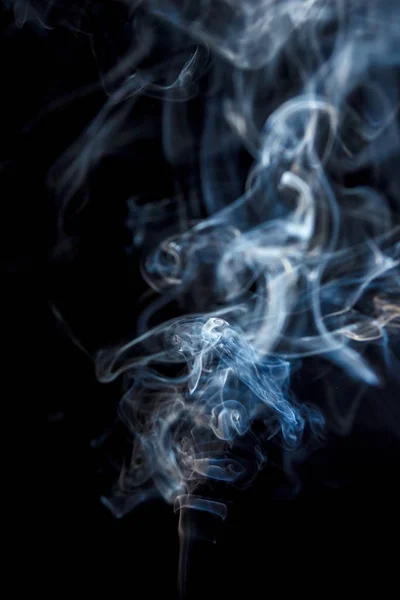 Close Abstract Beautiful Smoke Black Isolated Background Blur Soft Focus — Stock Photo, Image