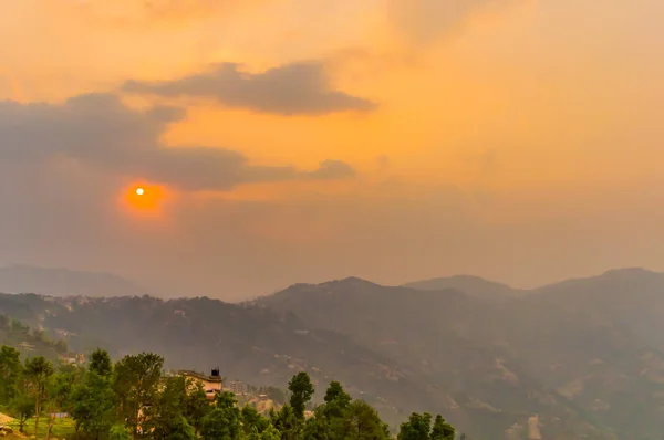 Fotografía Del Cielo Nublado Vibrante Atardecer Del Amanecer Encaje Estilo — Foto de Stock