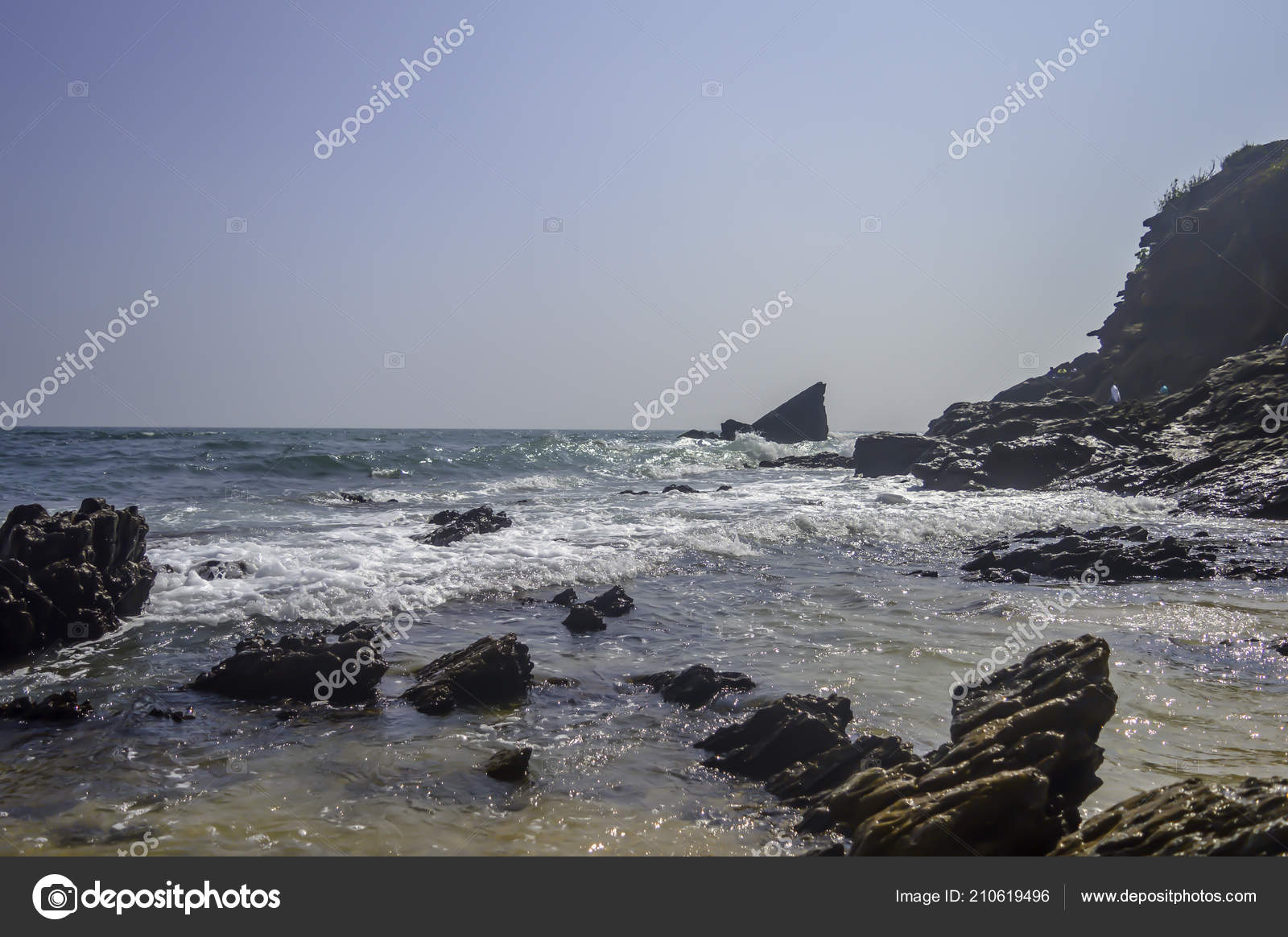 Sea Beach Bay Indian Ocean Goa India Emerald Waves Ocean
