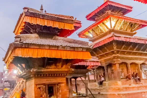 Fotografi Templen Kathmandu Skymningen Gryningen Dagtid Snap Landskaps Stil Resor — Stockfoto