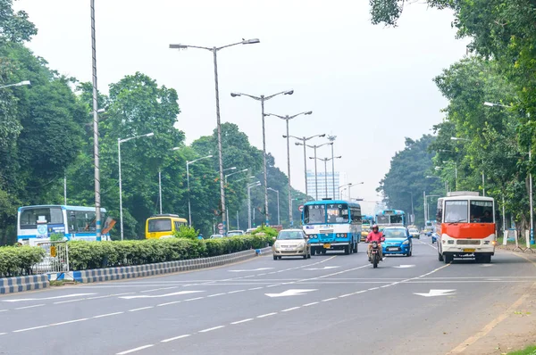 Kolkata Índia Ásia Maio 2017 Cidade Uma Hora Ponta Durante — Fotografia de Stock