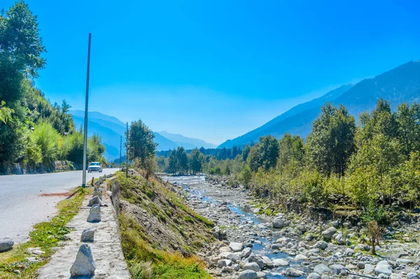 Beau Paysage Vue Panoramique Vallée Himalaya Manali Leh Road Kullu — Photo