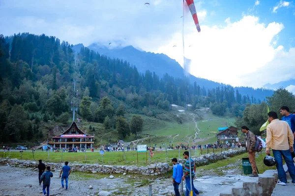 Solang Valley Manali Himachal Pradesh India Octubre 2017 Turistas Caminando — Foto de Stock