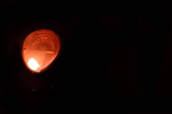 Diya Lambalar Diwali Nin Festival Sezonunda Yandı Siyah Arka Planda — Stok fotoğraf