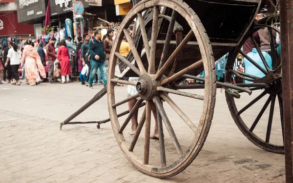 Kolkata Bengallo Occidentale India Gennaio 2019 Risciò Tradizionali Tirati Mano — Foto Stock