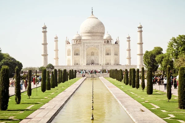 Agra Índia Janeiro 2019 Taj Mahal Coroa Dos Palácios Jóia — Fotografia de Stock