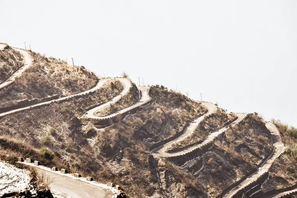 Histórica Ruta Seda Con Giros Horquilla Camino Sinuoso Desde Tíbet — Foto de Stock