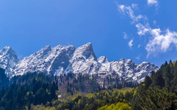 Kashmir Himalaya, Indian himalajski region Dżammu i Kaszmir, Indie. Great Himalayan osi biegnie na południowy wschód od Nanga Parnietoperza do Nun kun i Pir Panjal Przełęcz formie północnej granicy Kaszmir Himalaya. — Zdjęcie stockowe