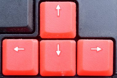 İmleç anahtarı, yön tuşları veya bilgisayar klavyelerindeki sayısal pedde gezinme oku tuşları. Dört anahtardan oluşur: sol ok (arka ok), yukarı ok, aşağı ok ve sağ ok (ileri ok).).