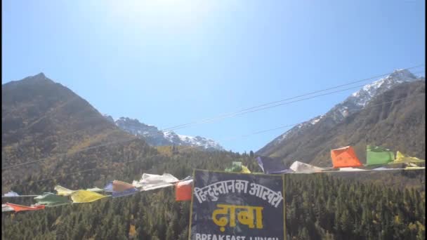 Sign Board Hindustan Aakhri Dhaba Último Restaurante Junto Carretera Dhaba — Vídeos de Stock