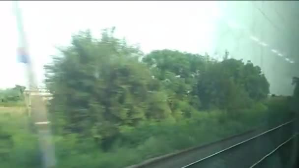 Прекрасна Подорож Індійським Поїздом Через Вид Віконце Дивлячись Вікно Поїзда — стокове відео