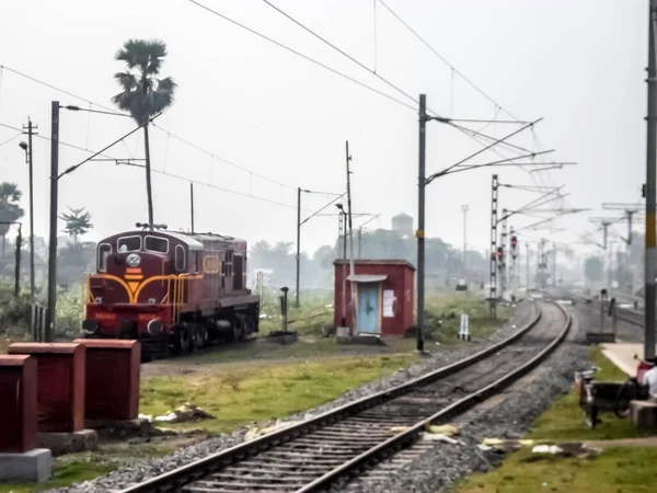 Landscape View Empty Katwa Junction Railway Station Platform Area Katwa — Stock Photo, Image