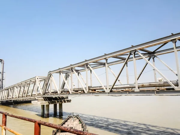 Puente Murray Río Buques Pasajeros Embarcadero Río Hooghly Estructuras Frente — Foto de Stock