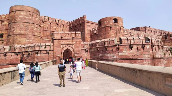 Orchha Fort Agra Φρούριο Jahangir Mahal Ένα Ροζ Αμμόλιθο Οχύρωση — Φωτογραφία Αρχείου