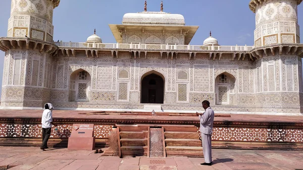 Orchha Fort Agra Fort Jahangir Mahal Eine Rosa Sandsteinbefestigung Palast — Stockfoto