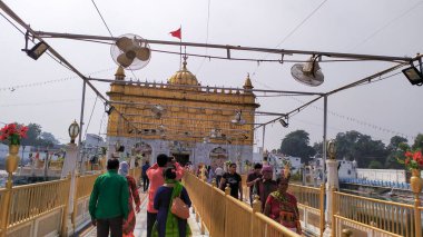 Altın Tapınak ya da Harmandir Sahib ya da Darbar Sahib Gurdwara, Sikhism 'in dini hac mekanı. Amritsar, Punjab, Hindistan. Güney Asya Pasifik Ekim 2020.