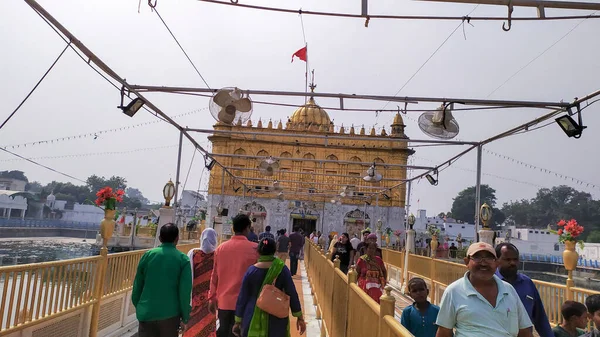 Templo Ouro Harmandir Sahib Darbar Sahib Gurdwara Local Peregrinação Espiritual — Fotografia de Stock