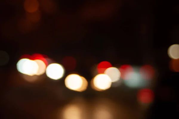 Blurred Night Background City Street Road Bokeh Effect Abstract Wallpaper — Stock Photo, Image