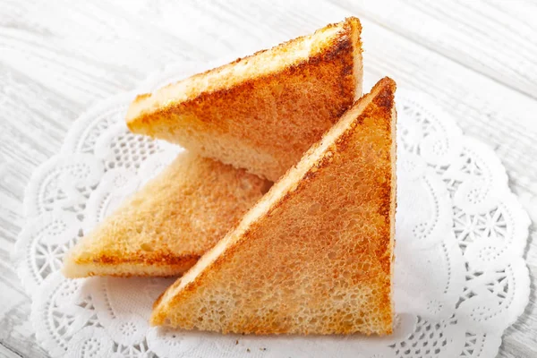 Rebanadas Pan Tostado Sobre Fondo Claro — Foto de Stock