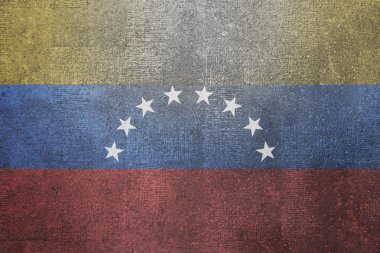 Beton duvar Venezuela bayrağı. Grunge duvar kağıdı.