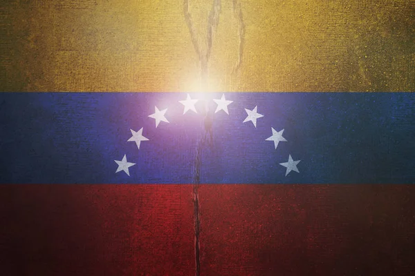 Venezuela Flag Concrete Wall Grunge Wallpaper — Stock Photo, Image