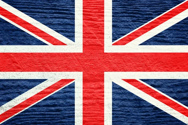 Bandeira Britânica Com Uma Textura Madeira — Fotografia de Stock