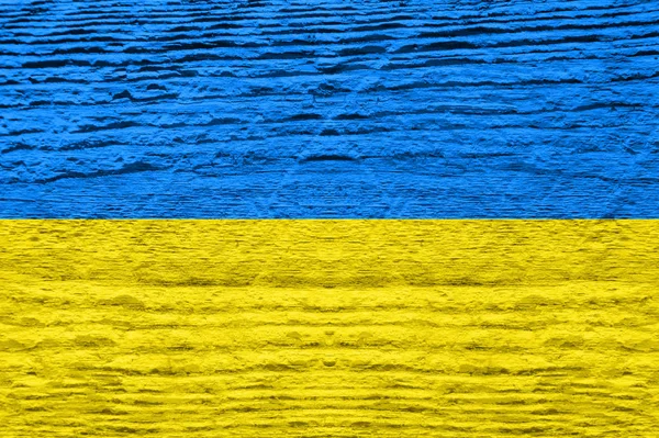 Vlajka Ukrajiny Dřevěnou Texturou — Stock fotografie