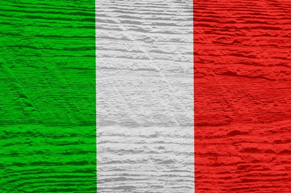 Bandeira Italiana Com Textura Madeira — Fotografia de Stock