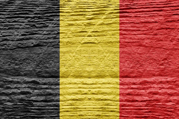 Βέλγιο Σημαία Ξύλινη Υφή — Φωτογραφία Αρχείου