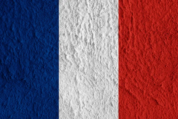 Frankrike flagga på betongytan. Kreativa tapeter för installation och design. — Stockfoto
