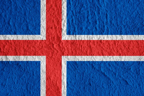 Iceland flag on concrete surface. Creative wallpaper for installation and design. — Stock Photo, Image