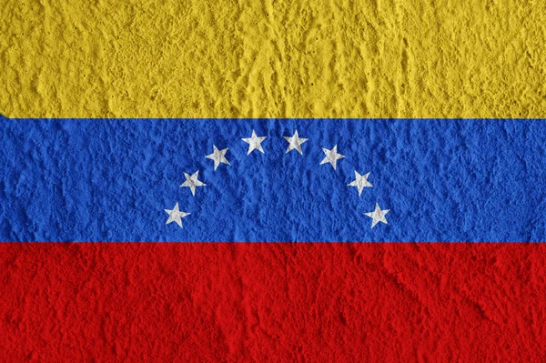 Venezuela Flagge auf Betonoberfläche. Kreative Tapeten für Installation und Design. — Stockfoto