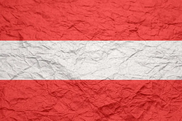 Austria bandiera su carta vecchio mestiere stropicciato . — Foto Stock