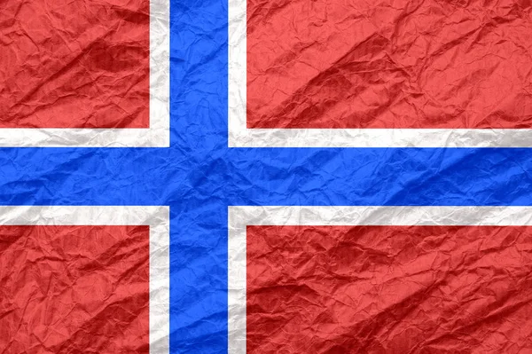 Bandera de Noruega sobre papel viejo y arrugado . —  Fotos de Stock