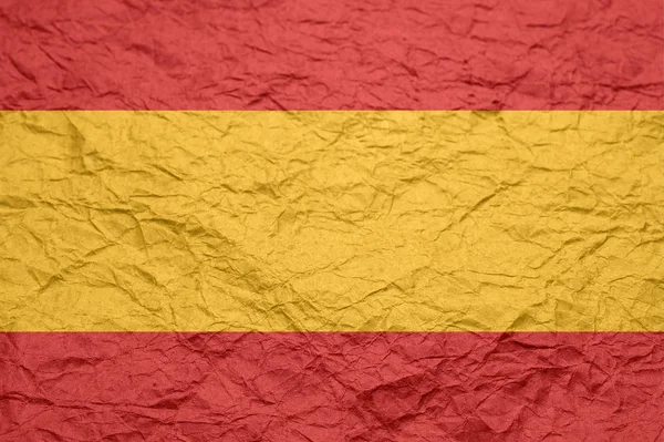 Bandeira da Espanha em papel velho de artesanato amassado . — Fotografia de Stock