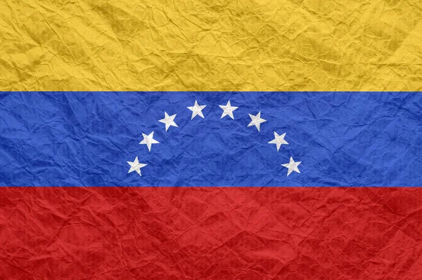 Venezuela-Fahne auf altem zerknittertem Bastelpapier. — Stockfoto