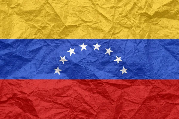 Venezuela-Fahne auf altem zerknittertem Bastelpapier. — Stockfoto