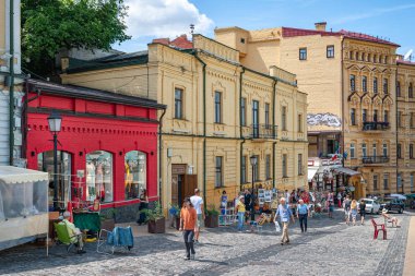 1 Haziran 2019. Andriivskyi uzviz sokak (Andriyivsky Descent) Kiev, Ukrayna.