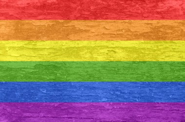 Eski boyalı ahşap yüzeyde LGBT bayrağı. 